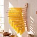 Wood Pasta Drying Rack Wall Mounted Large Collapsible Pasta Rack 10 Bars Foldable Bamboo Homemade Spaghetti Dryer Hanging Fresh Noodle Hanger Holder for Kitchen Wall Pantry Easy Storage