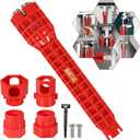 Forlivese 14-in-1 Multi-Function Basin Wrench,Faucet Installer and Sink Drain Nut Removal Tool,One-Way Plumbing Wrench for Tight Spaces