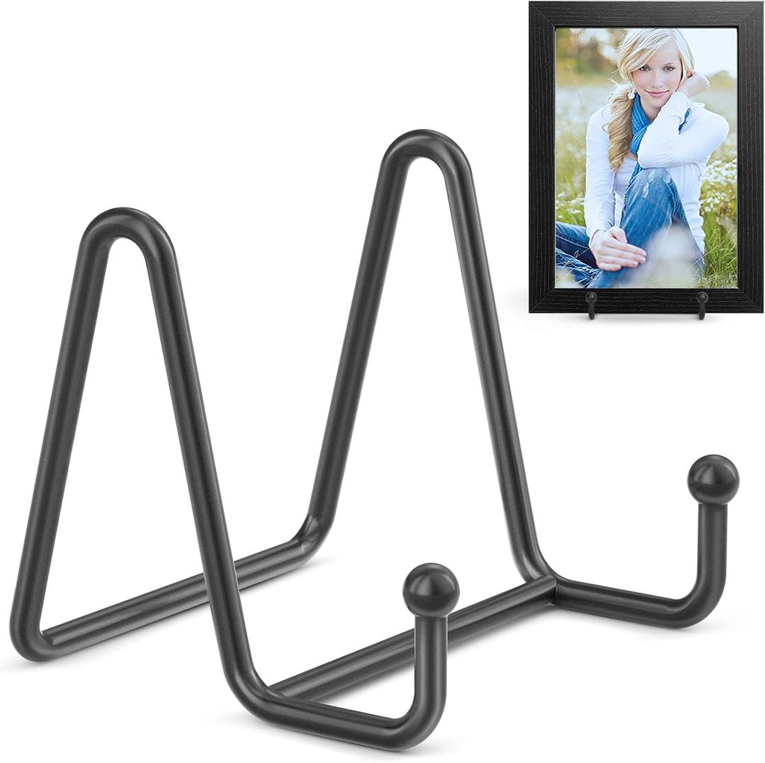 TR-LIFE 3 Inch Small Display Stands - Plate Holder Stand for Picture Frame, Book, Photo Easel (Black)