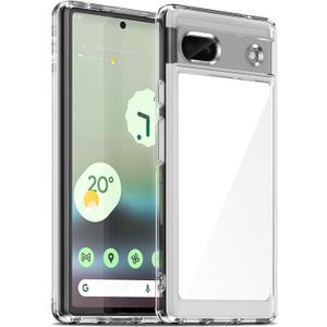 Case for Google Pixel 6a, Military Grade Drop Protection Phone Case, Yellowing Resistant, Anti-Scratch Hard PC Back, Shockproof Hard Ultra-Thin Protective Cover, Clear