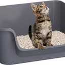 Open-Top Large High Sides Cat Litter Box with Low Entrance, Suitable for Small and Elderly Cats, Anti-Splash, 19.8 x15.6x7.3 for Indoor Use (GreyMoon Gray)