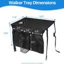 Walker Tray for Folding Walker,Walker Basket Bag,Trays for Walkers for Seniors Detachable with Cup Holder,Walker Trays for Rolling Folding Walker,Walker Accessories for Elderly