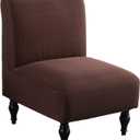 LavishCover Armless Accent Chairs Covers, Thick Armless Recliner Sofa Cover Stretchable, Removable Armless Chair Slipcover for Living Dining Room Hotel (Coffee, 1pc)