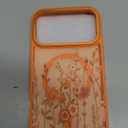 DOMAVER for iPhone 17 Pro Max Case, Magnetic Phone Case for iPhone 17 Pro Max [Compatible with MagSafe] Slim Fit Flowers Floral Design Shockproof Protective Bumper Women Men Girls Boys Cover - Orange