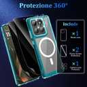 Magnetic for Motorola Edge 2025 Case, with 2X Privacy Screen Protector + 1X Camera Lens Protector, [Non-Yellowing] [Shockproof Military] Transparent Cover Phone Case for Moto Edge 2025, Blue
