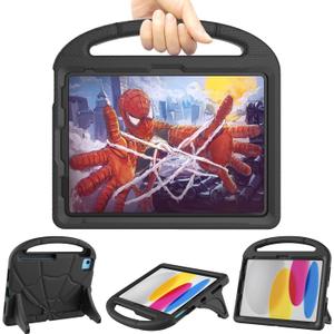 New iPad 10th Generation Case for Kids 10.9 Inch 2022, Lainergie iPad 10.9 Case 10th Generation Lightweight Shockproof Kids Friendly Cover with Handle Kickstand for 10.9 iPad 10th Gen 2022, Black