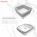 MontNorth Collapsible Wash Basin 9L, Foldable Dish Tub with Drain Plug, Portable Collapsible Dish Basin, Camping Sink for Washing Dishes, Laundry & Kitchen Use, Gray