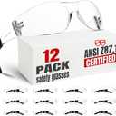 Clear Safety Glasses12 pack,Safety Glasses for Men Women(Ansi Z87.1 certified), Scratch&Impact-proof Z87 Safety glasses for construction, lab, woodwork, workshop,sports