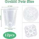 Orchid Pot 12-Pack: Clear Plastic 4.7-Inch Orchid Pots, Holes for Repotting, Indoor/Outdoor Flower Planter