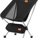 Naturehike YL08 Ultralight Camping Chair, 2.38 LBS Portable Backpacking Chair with Anti-Sinking Feet, Lightweight Compact Folding Hiking Camp Chair (Small, Black)