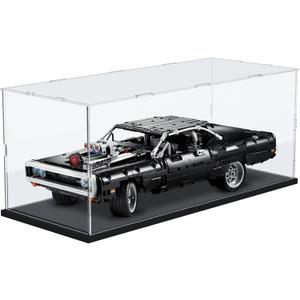 Acrylic Display Case Box for 1/12 Scale Model Car, Dustproof Protective Assemble Cover for Lego Fast and Furious Dodge 42111, Batman Batmobile 42127, Display Box for Collectibles (19.7x7.9x7.9inch)