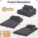 COMAX Folding Sofa Bed Chair, Full Foldable Couch for Small Spaces Bedroom, Full - with arm