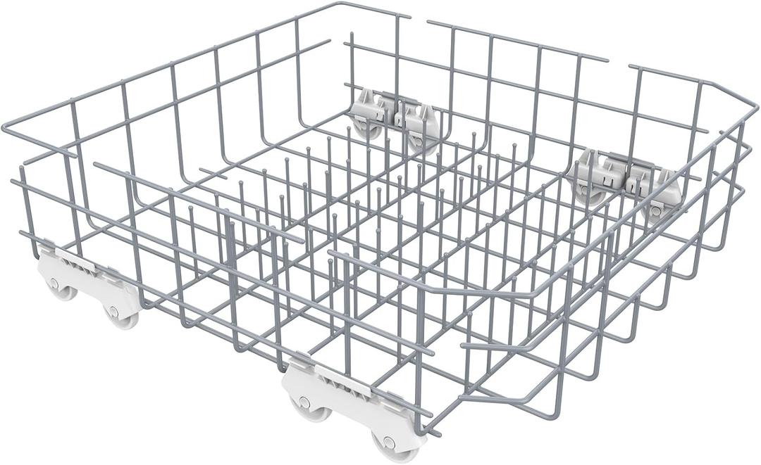 UPGRADED W10728159 Dishwasher Lower Dishrack Compatible with Kitchenaid Maytag Dishwasher Rack with Wheels,W10728159 W10525646 W10082825 W10780925 Whirlpool Kenmore Elite Dishwasher Lower Rack Parts