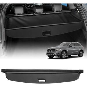 Powerty Cargo Cover for 2016-2021 2022 Mercedes-Benz GLC GLC250 GLC300 GLC350 GLC43 AMG Accessories Trunk Cover Retractable Trunk Shielding Shade Cargo Luggage Cover Black (Not Fit GLC Coupe Series)
