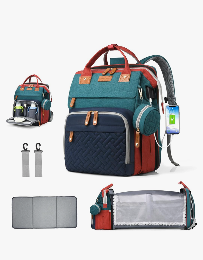 Diaper Bag Backpack, Multifunction Waterproof Diaper Bag for Baby, with Diaper Changing Station, Newborn Essentials Must Haves, Baby Portable Bag, Unisex