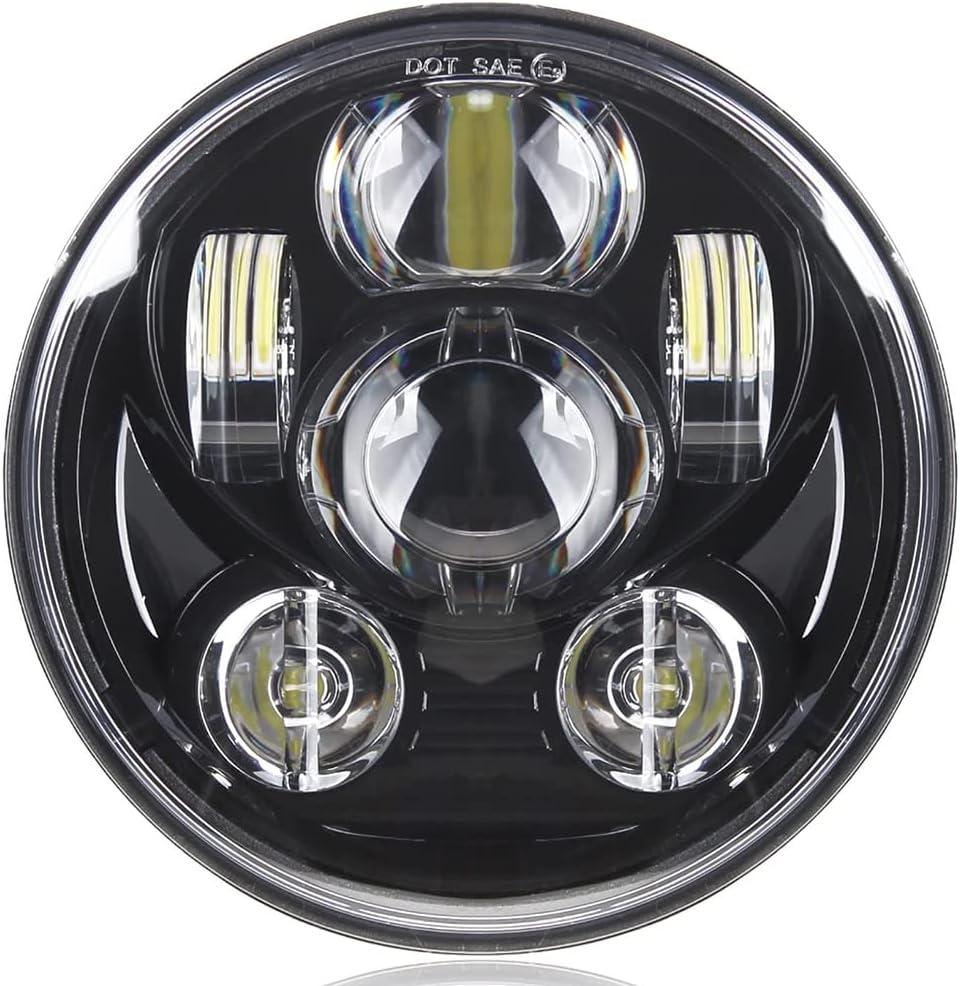 SUNPIE 5-3/4 5.75 Inch Head light Motorcycle Compatible with 883 1200 (Black)