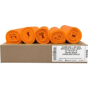 Ultrasac Heavy Duty 55 Gallon Orange Trash Bags - (Value 50 Pack) - 1.5 MIL equivalent Industrial Strength Plastic 37" x 54" for 50-55 Gal Cans -Fits Toter, Rubbermaid Brute, Carlislie Bronco etc.