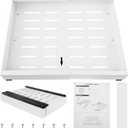 Expandable Cabinet Organizer - Quiet Sliding Pull Out Shelves 12.6"-20.5" for Kitchen (White)