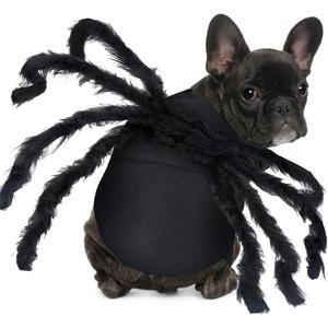 Pet Spider Costume Halloween Furry Giant Simulation Spider Apparel for Cats and Small to Medium Dogs Halloween Party Dress Up Festival Decoration Cosplay Costume (Small)