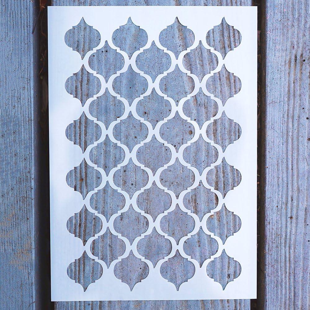 DIY Decorative Stencil Template for Painting on Walls Furniture Crafts,Moroccan (A3 Size)
