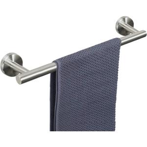 NearMoon Bath Towel Bar, Bath Accessories Thicken Stainless Steel Shower Towel Rack for Bathroom, Towel Holder Wall Mounted (1 Pack, Brushed Nickel, 16 Inch)