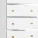 Nicehill White Dresser for Bedroom with 5 Drawers Wooden Dresser Storage Tower, Chest of Drawers for Closet, Living Room, Hallway, Entryway, Fabric Drawer (White) (11.8"D x 22.8"W x 44"H (5 Drawers))
