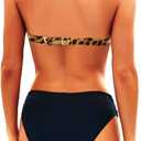 Yonique Women Two Piece Bathing Suits Push Up Bikini Set Halter Swimsuit Vintage Swimwear (Brown, M)