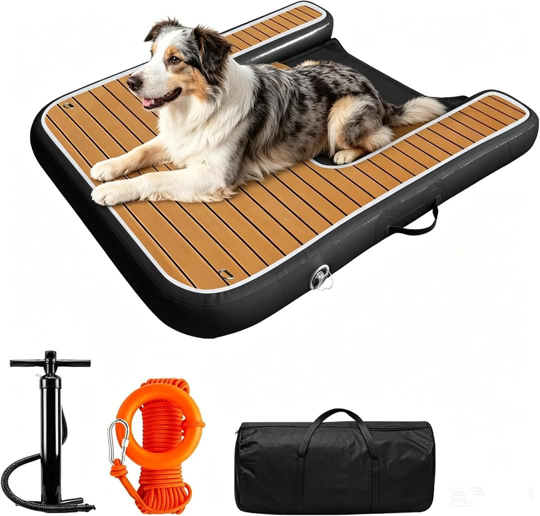 Inflatable Dog Boat Ramp Water Ramp for Pool, Float Floating Dog Ramps with Anti-Slip EVA for Lakes, Boats, Docks