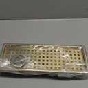 Bernkot Linear Shower Drain 12", 304 Stainless Steel Floor Drain with Grid Drain Cover & Hair Strainer, Rectangular Shower Drain w/CUPC Certified, Brushed Gold - Amazon.com