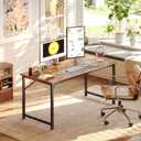 47 Inch Computer Desk, Office Desk, Spacious Desktop, Rustic Brown
