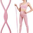 3 x Figure 8 Resistance Band for Women, 25lb Resistance Bands for Working Out, Arm Stretch Bands for Back Shoulder, Portable Fullbody Yoga Pulling Rope, Elastic Stretch Bands, Pink