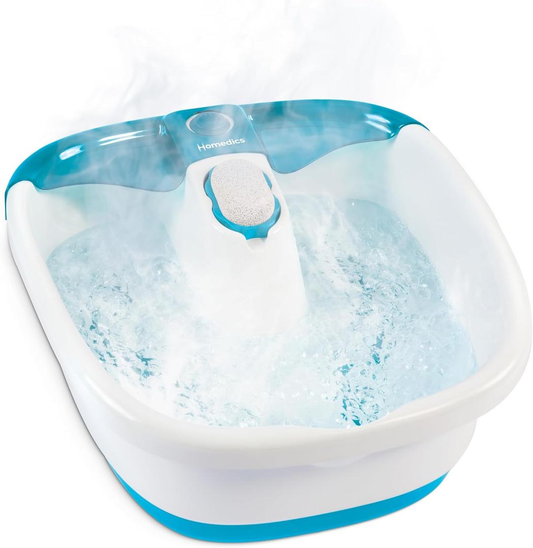 6 x Homedics Bubble Mate Foot Spa, Toe Touch Controlled Foot Bath with Invigorating Bubbles and Splash Proof, Raised Massage Nodes and Removable Pumice Stone