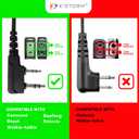 Covert Acoustic Tube Walkie Talkie Earpiece Surveillance Headset with Mic Compatible with 2 Pin Kenwood Two Way Radio