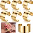 Liliaafar 6 Pcs Gold Corsage Wrist Bracelet Bands for Women Cuff Bangle Bracelet Wrist Corsage DIY Wedding Wristband Wide Open Cuff Adjustable Wristband Accessory for Wedding Bridal Party Prom