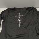 Women's Faith Oversize Baggy Long Sleeve T Shirt Causal Loose Midi Dresses with Pockets (X-Large, Black)