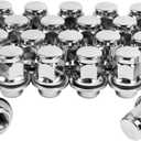 M12x1.25 Lug Nuts 24 pcs Compatible with Frontier NP300 Titan (Non XD) 13/16" 21mm Hex 1.46x1.18 Chrome OEM Factory Style Wheels Lug Nuts