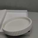 Decorative Tray for Coffee Table, Living Room, Side Table, 11" White Round Concrete Home Decor Serving Trays for Accent Table, Console Table