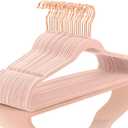 MIZGI Premium Velvet Hangers (30 Pack) Heavy Duty - Non Slip Felt Hanger - Blush Pink - Rose Gold 360 Degree Swivel Hooks,Space Saving Clothes Hanger,Durable Strong for Suits,Coats,Dress