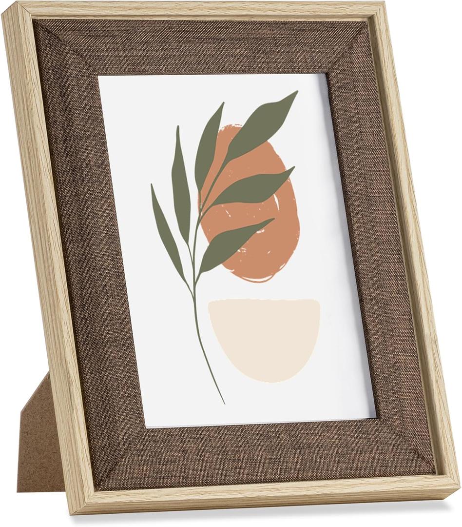 5x7 Picture Frame - 5 x 7 Photo Frame - 5 by 7 Picture Frame with Tempered Glass - Boho Picture Frames Wall Tabletop Display Horizontally or Vertically - Rustic Brown (5x7, 1P)