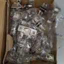 Ravinte 10 Pack 5 Pairs Short Arm Kitchen Cabinet Hinges for 1/2 Inch Overlay Cabinet, Brushed Nickel 105 Degree Opening Angle Hinges, Soft Close Concealed with Mounting Screws for Face Frame Door