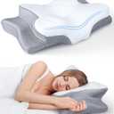 Ultra Pain Relief Cooling Pillow for Neck Support, Adjustable Cervical Pillow Cozy Sleeping, Odorless Ergonomic Contour Memory Foam Pillows, Orthopedic Bed Pillow for Side Back Stomach Sleeper, 2 PCS, 25" x 15"