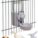 Rabbit Water Bottle 17 OZ Bunny Hanging Water Fountain Automatic Guinea Pig Water Dispenser No Leak Drinking Feeder for Bunny Chinchilla Hamsters Cat Dog Small Animals(Grey)