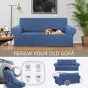KEKUOU Stretch Loveseat Sofa Cover Slipcover,Couch Covers for 2 Cushion Couch Sofa (55"-78") Furniture Protector Sofa with Elastic Bottom for Kids,Dog. Jacquard Small Checked (Medium,Riverside)