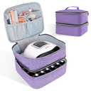 Nail Polish Organizer Holds 30 Bottles (15ml - 0.5 fl.oz) Double-layer Gel Nail Polish Kit Case, Nail Holder for Nail Lamp, Portable Nail Organizer and Storage for Nail Supplies (Purple)