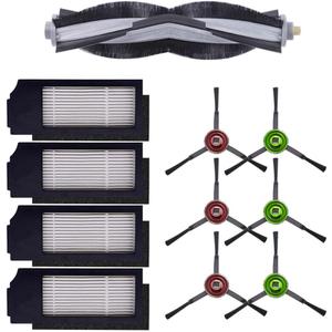 Replacement Parts Compatible with Ecovacs Deebot X1 Plus/Turbo/Omni, T10 Plus/Omni, Robot Vacuum Accessories 1 Roller 4 Filter Sets 6 Side Brushes.