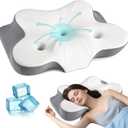 Cerrvical Neck Pillow- Ergonomic Memory Foam Pillows for Sleeping, Dual Ear Relief Zone Contour Pillow, Neck Support Pillows for Side Back &Stomach Sleeper (White)