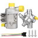 GZGN 11517546994 Electric Engine Water Pump W/Aluminium Thermostat Compatible with BMW 128i 325i, 330i, 330xi, 328i, 328i xDrive, 328xi, 528i, 528i xDrive, 528xi, 530i, X3, X5, Z4, 2006-2013, L6 3.0L