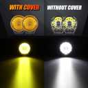 Auxbeam 7 Inch Amber Light Covers, Round Offroad Lens Covers, Amber Fog Filter, Yellow Tint Color Lens, 7" Diameter Lens Cap, Snap-on Design, 2 Packs