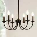 Black Chandelier, 6-Light Farmhouse Chandelier for Dining Room, French Chandelier, Lighting Fixtures Hanging, Dining Light Fixtures Industrial Modern Chandelier