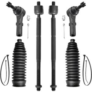ASTAPRO - Front 6pc Tie Rods Kit for 11-14 Chrysler 300, 11-18 Dodge Challenger 11-20 Charger, 4 Inner Outer Tie Rods 2 Boots 2011 2012 2013 2014 Replacement